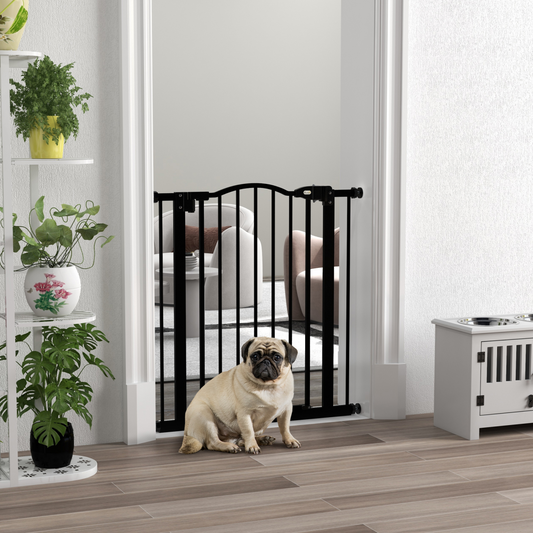 Adjustable Metal Pet Gate, 74-80cm - Black