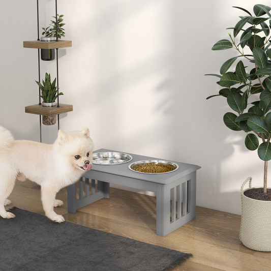 Elevated Dog Feeder, Large - Grey
