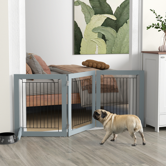 Foldable Wooden Pet Gate, 3-Panel