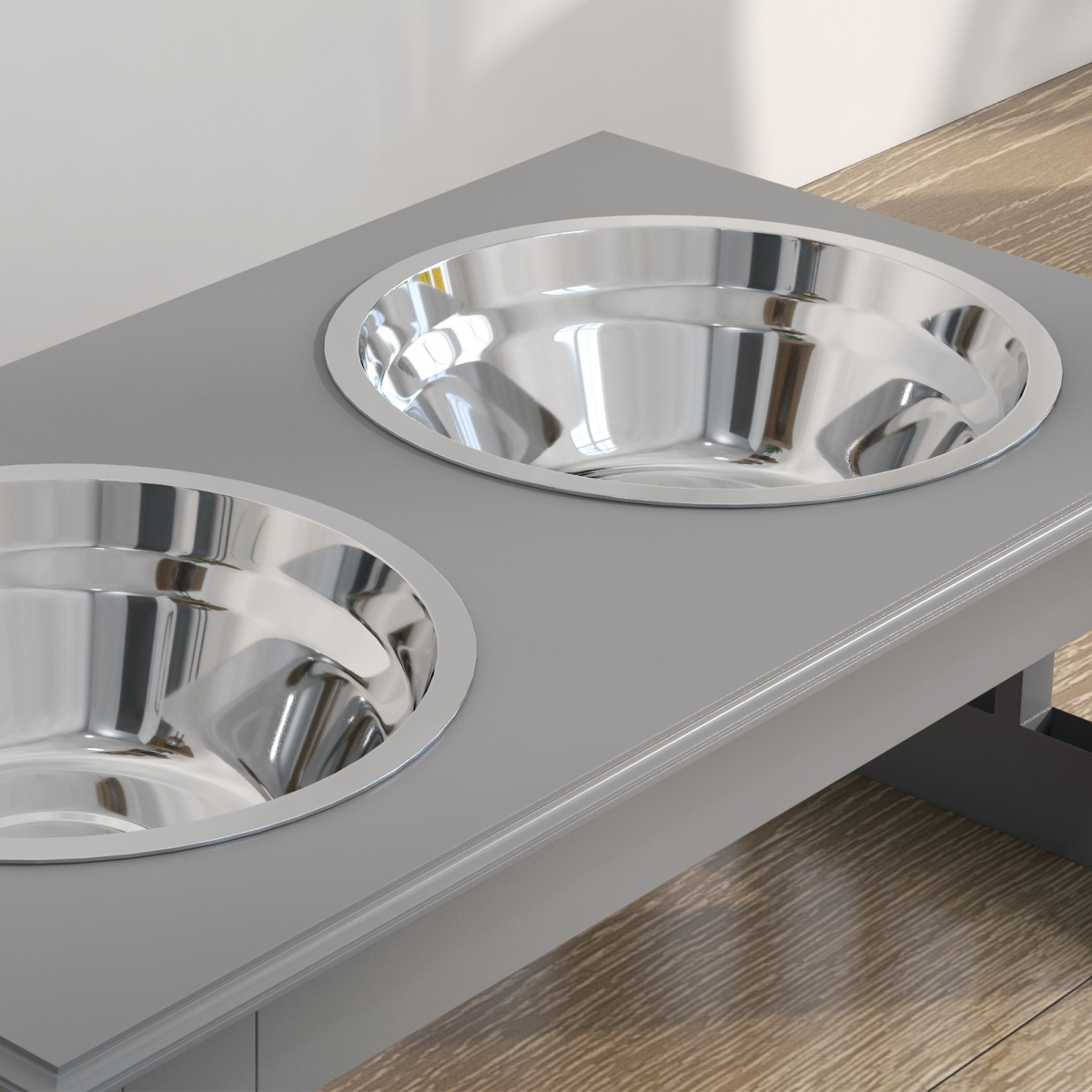 Elevated Dog Feeder, Compact - Grey
