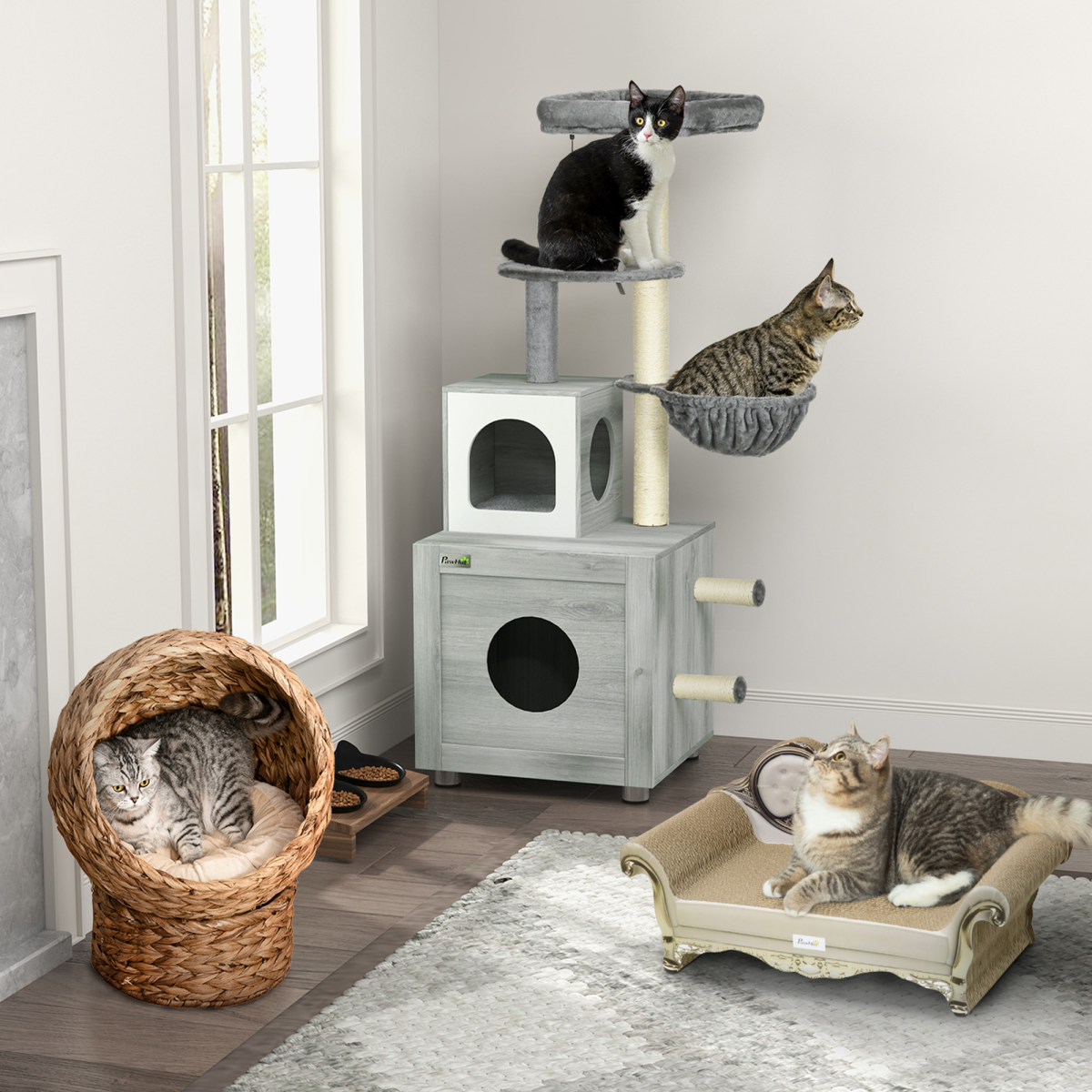 Cat Scratching Bed with Catnip - Brown