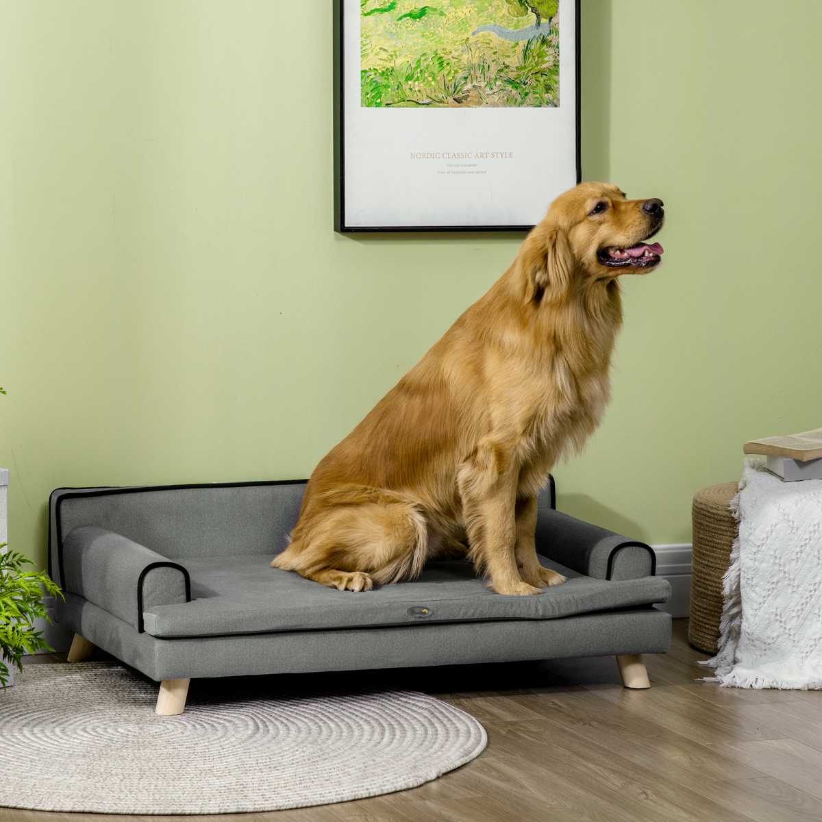 Water-Resistant Dog Sofa - Grey