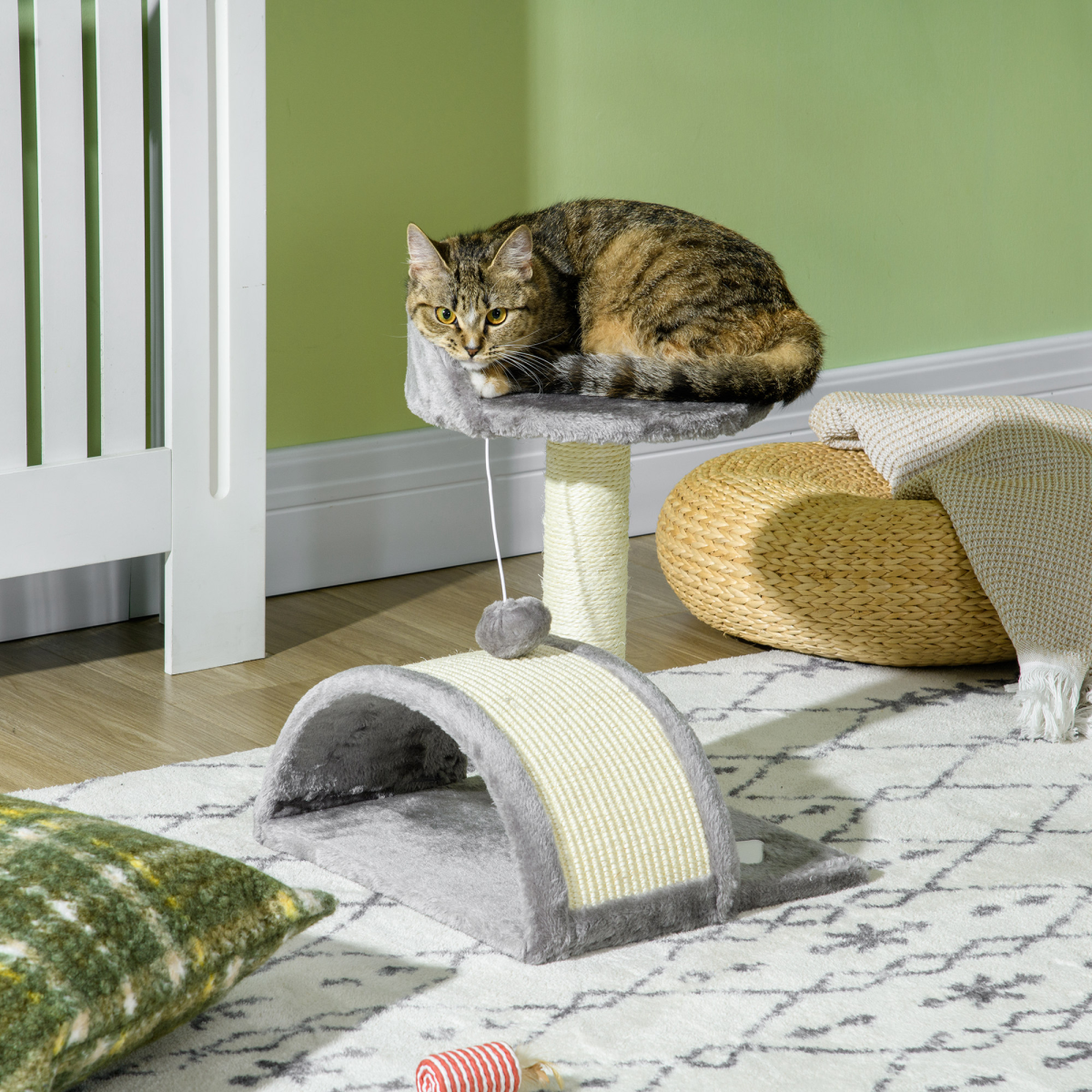Kitten Activity Centre Cat Tree - Beige/Grey