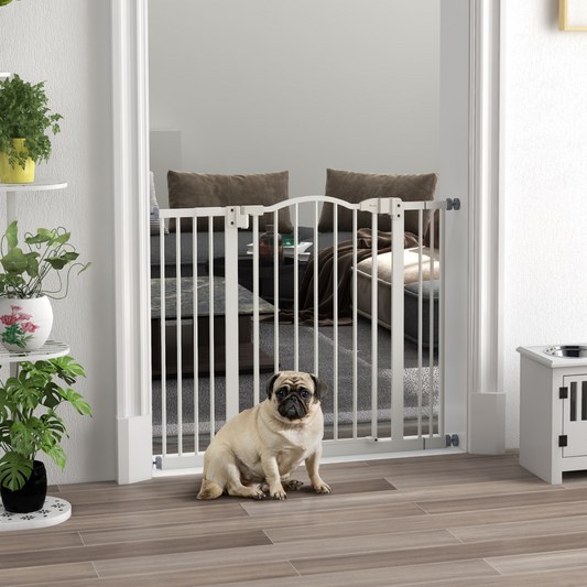 Adjustable Metal Pet Gate, 74-100cm - White