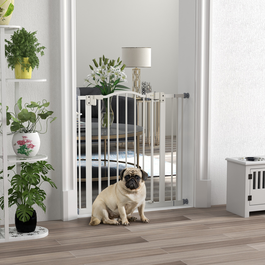 Adjustable Metal Pet Gate, 74-87cm - White