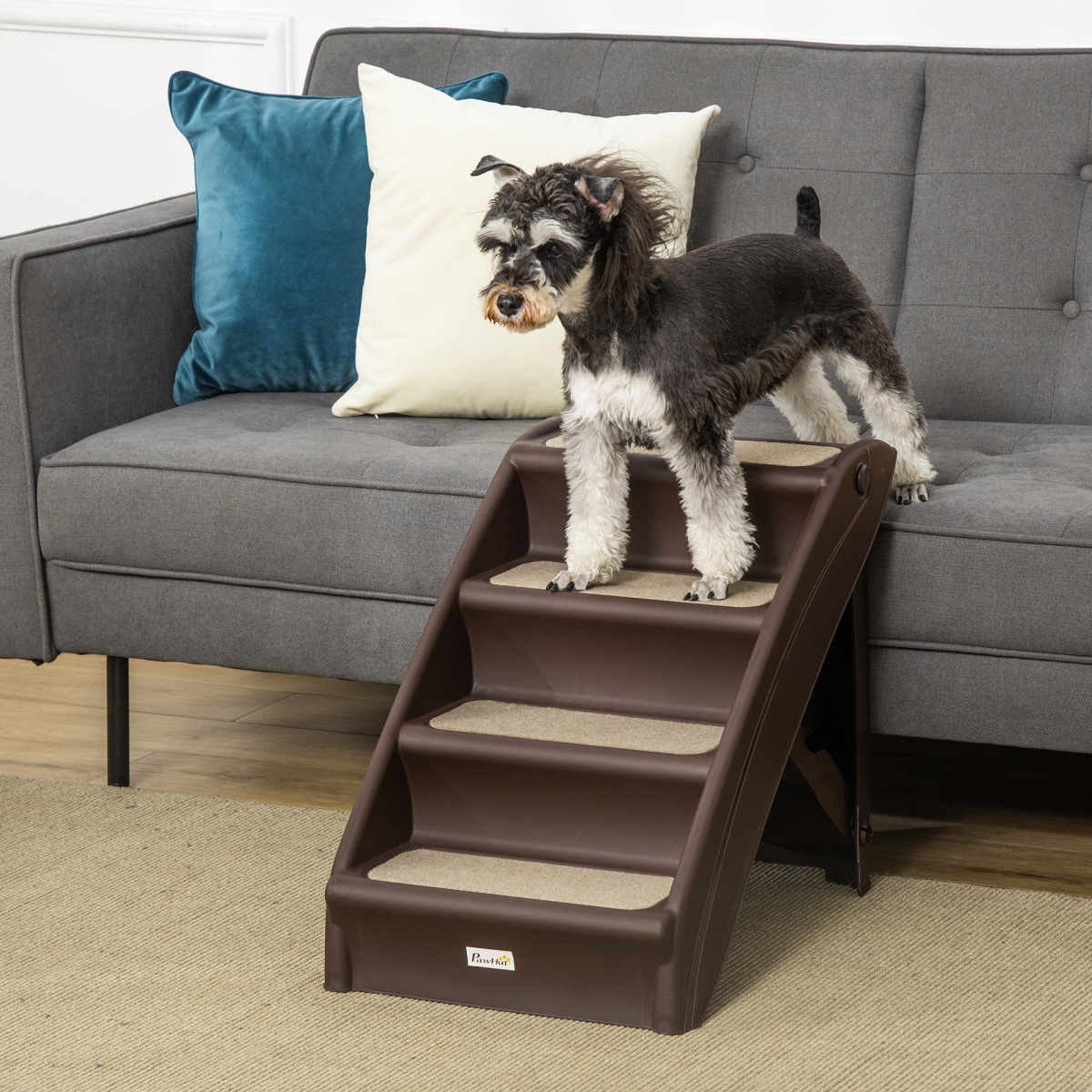 Non-Slip Pet Stairs - Brown