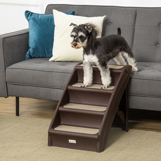 Non-Slip Pet Stairs - Brown
