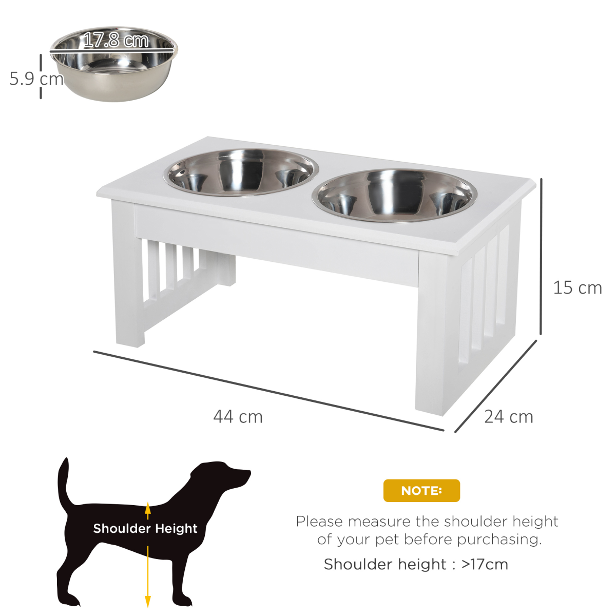 Elevated Dog Feeder, Small - White