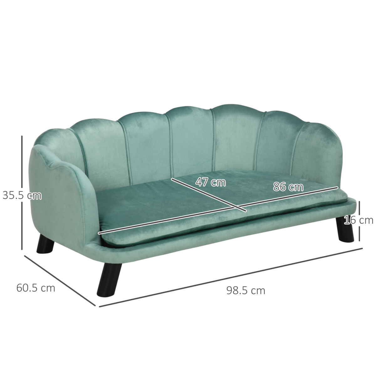 Dog Sofa Bed - Green