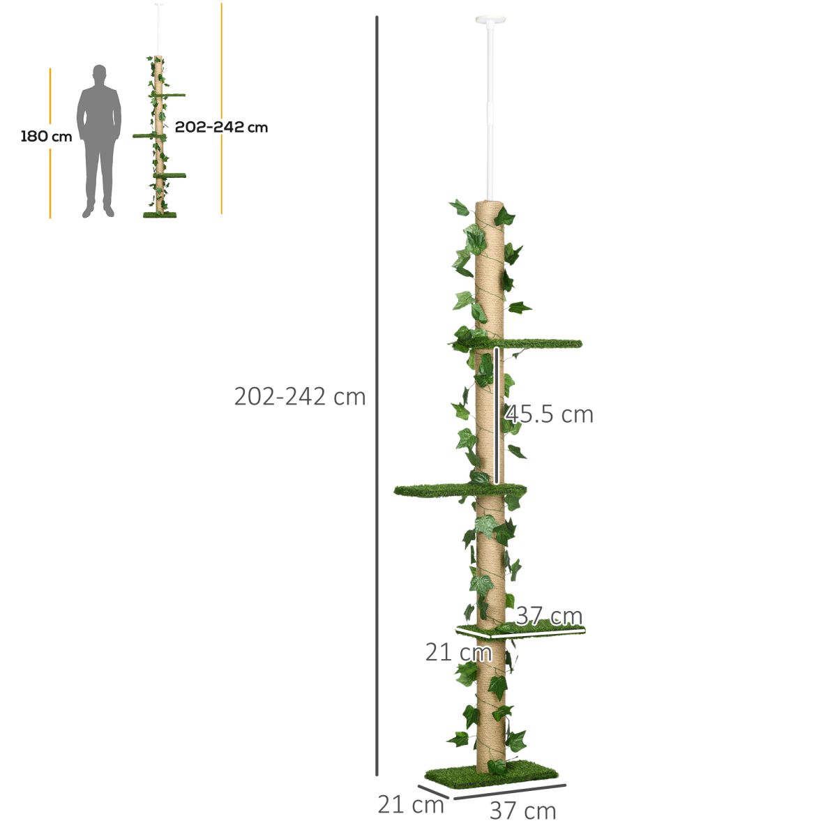 Floor-to-Ceiling Cat Tree - Green