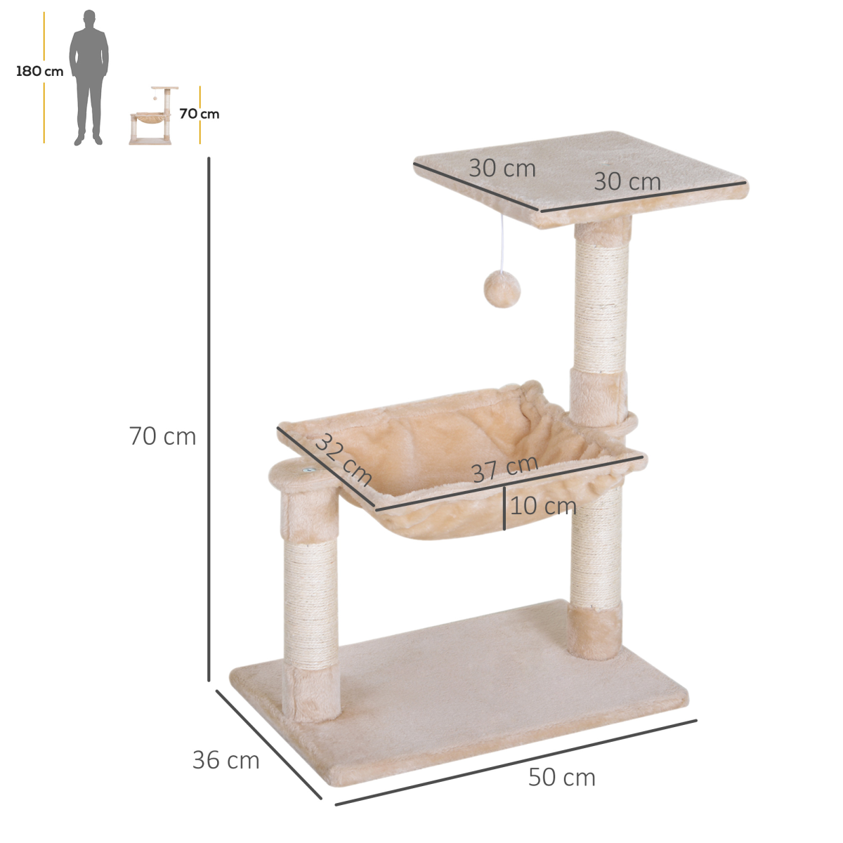 Two-Tier Cat Tree with Hammock