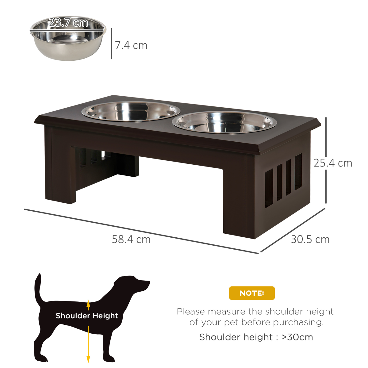 Elevated Dog Feeder, Medium - Brown