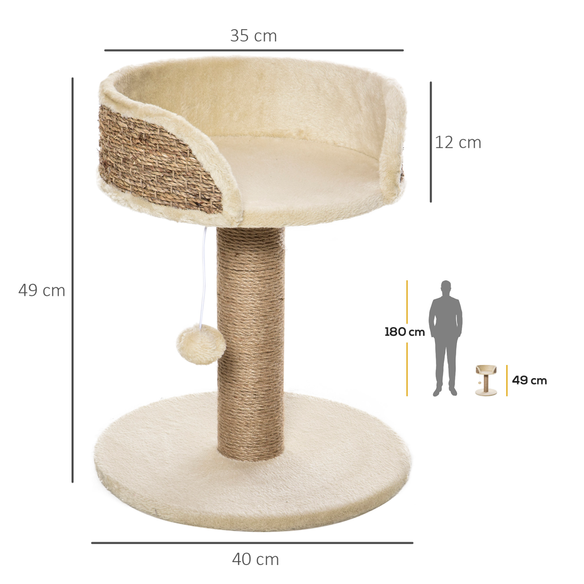 Compact Cat Tree with Scratching Post