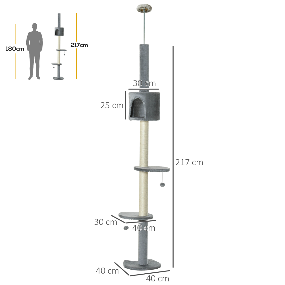 Multi-Level Cat Tree - Light Grey