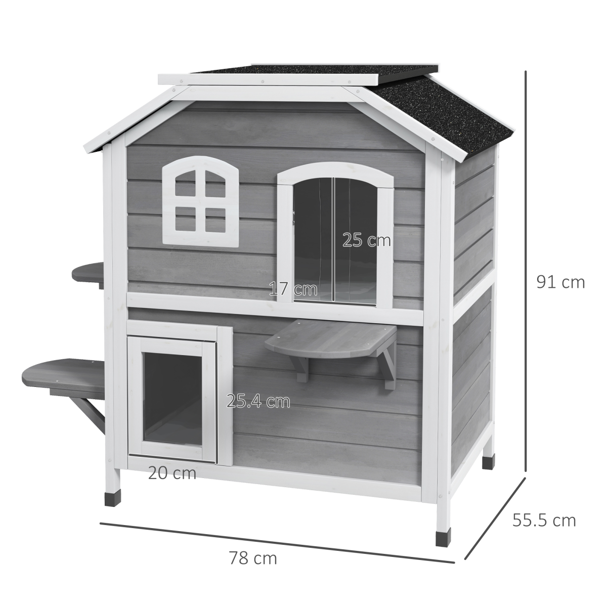 Outdoor/Indoor Cat Condo - Grey
