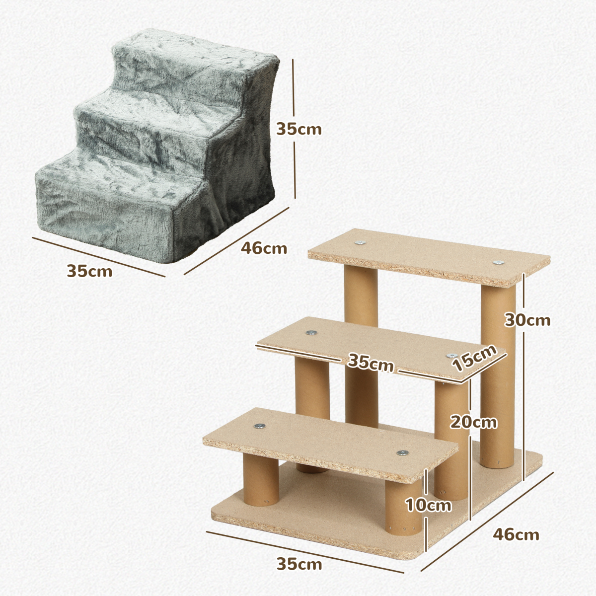 3-Step Portable Dog Stairs - Small Pets