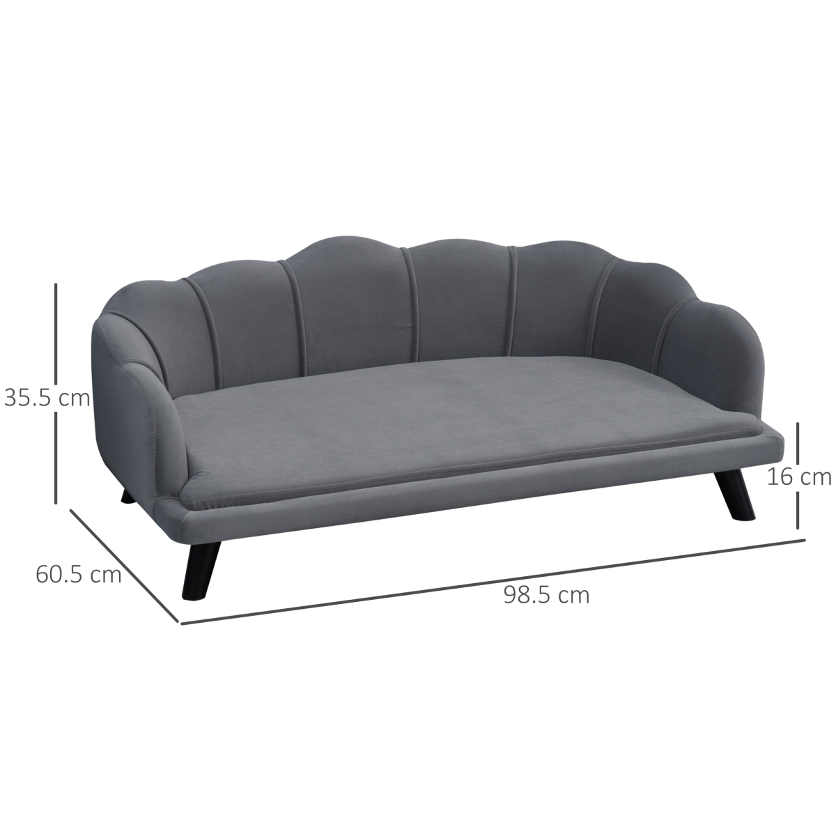 Dog Sofa Bed - Grey