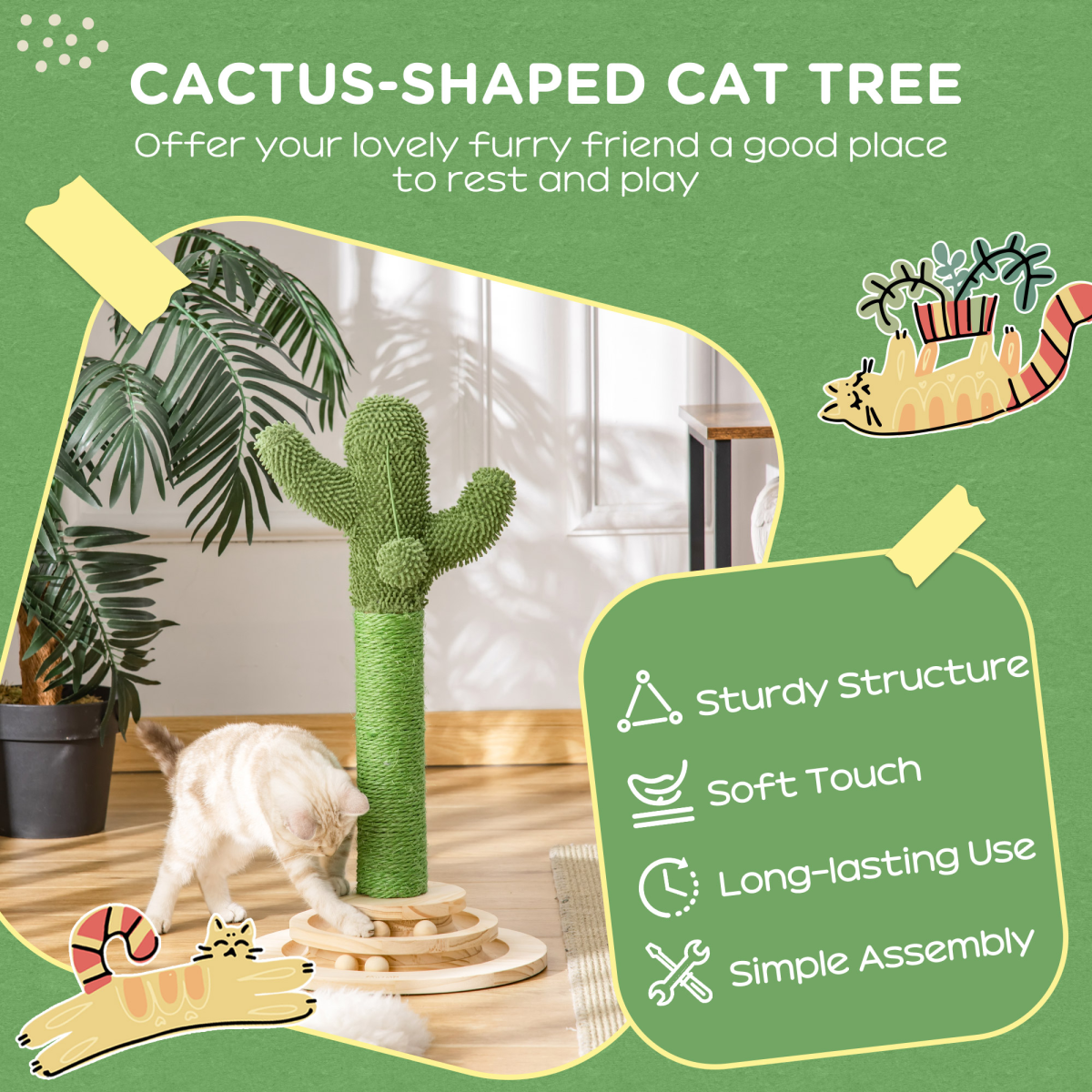 Cactus-Shaped Cat Scratching Post