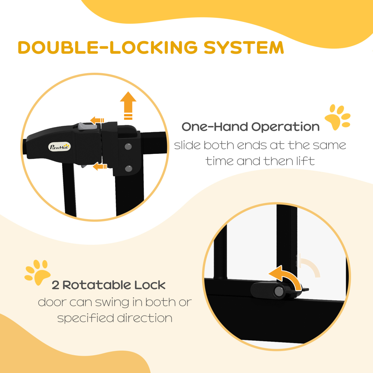 Adjustable Metal Pet Gate, 74-87cm - Black