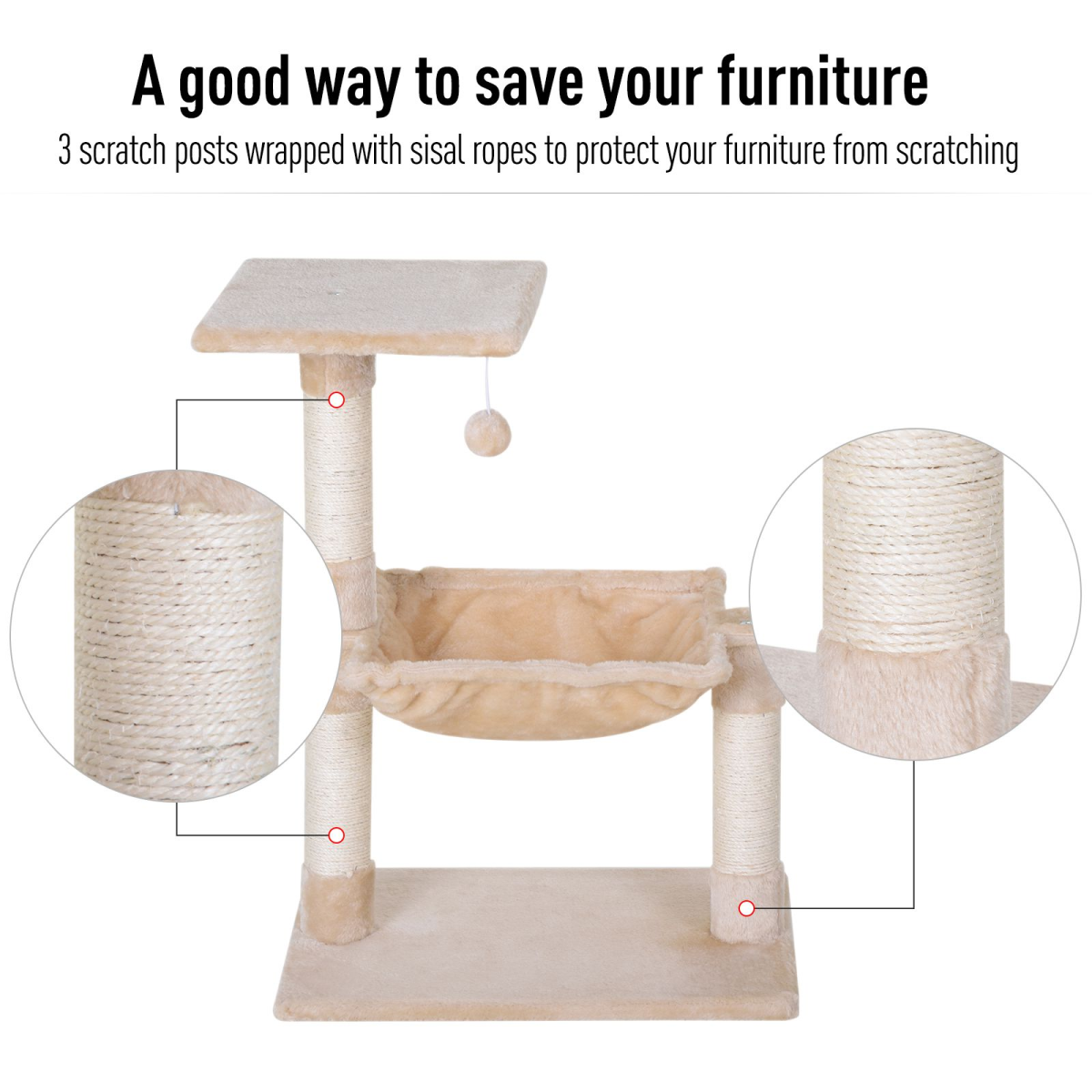 Two-Tier Cat Tree with Hammock