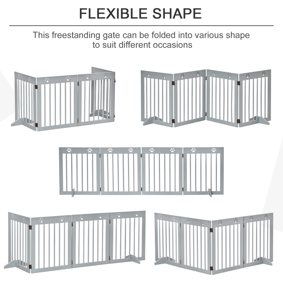 Foldable Wooden Pet Gate, 4-Panel - Compact