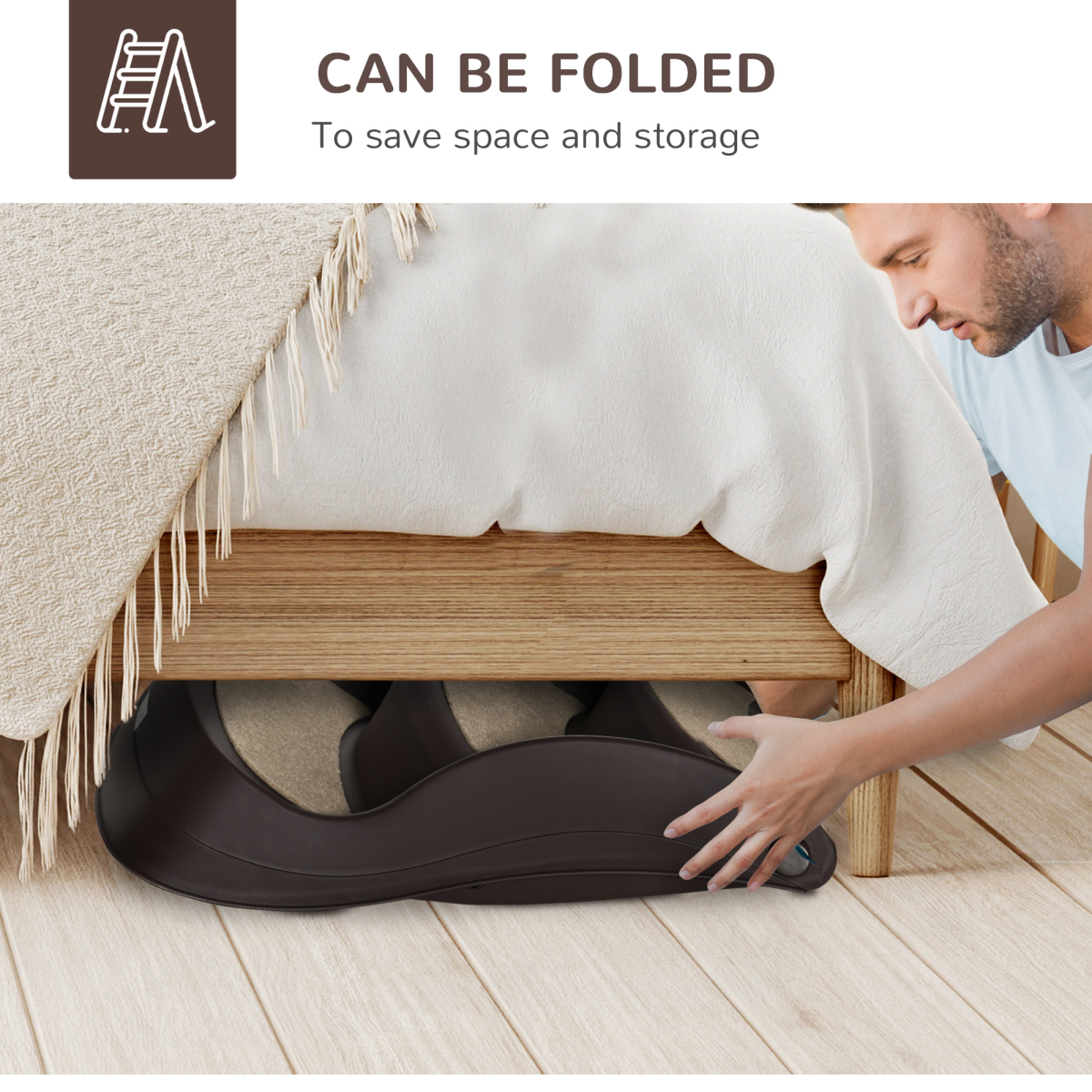 3-Step Non-Slip Pet Stairs - Brown