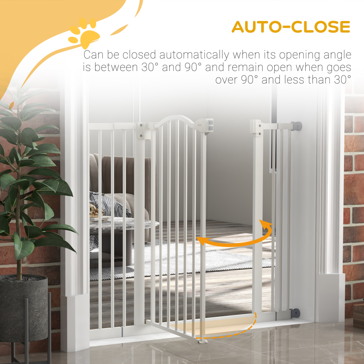 Adjustable Metal Pet Gate, 74-100cm - White