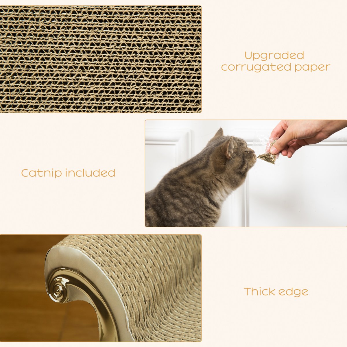 Cat Scratching Bed with Catnip - Brown