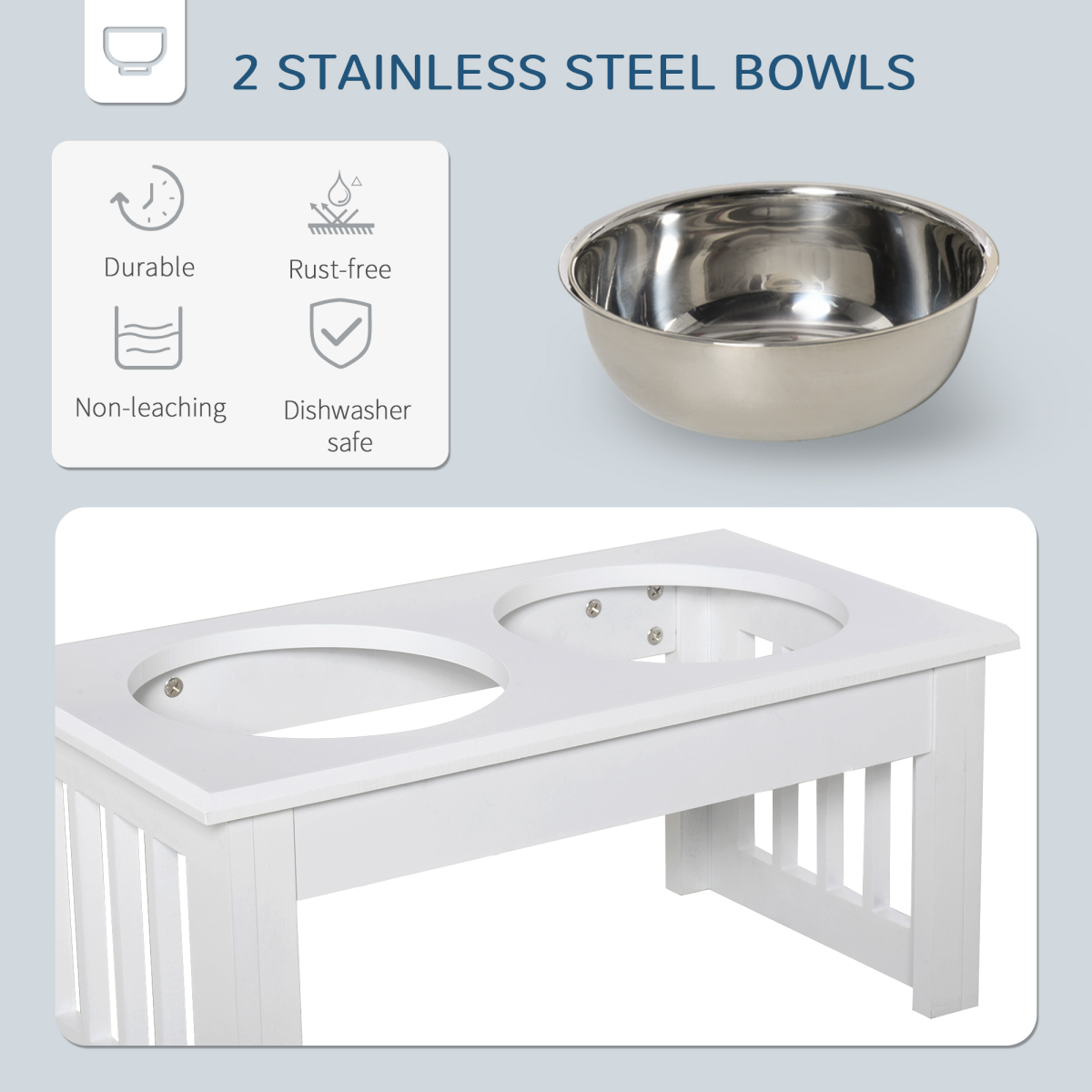 Elevated Dog Feeder, Small - White