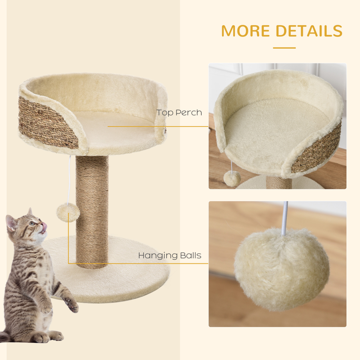 Compact Cat Tree with Scratching Post
