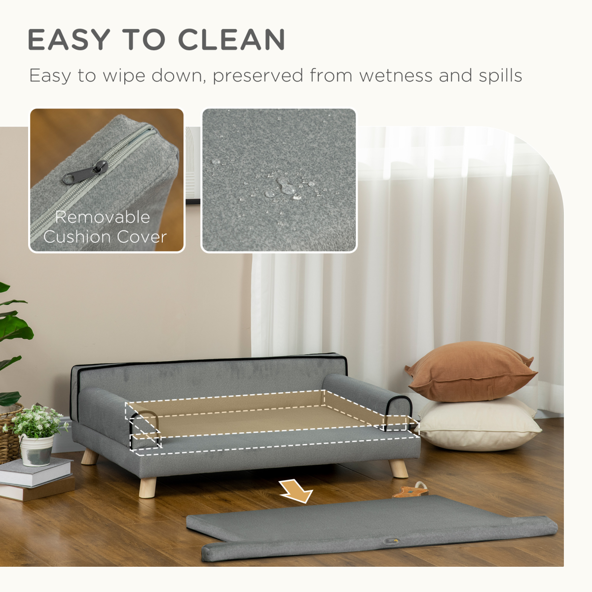 Water-Resistant Dog Sofa - Grey