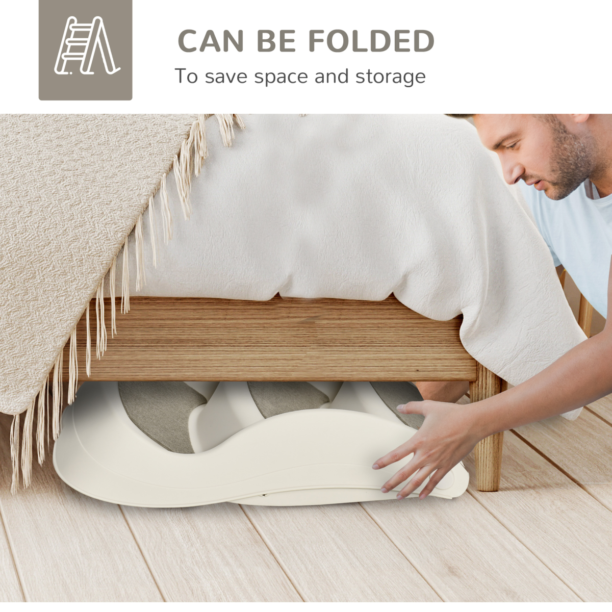 3-Step Non-Slip Pet Stairs - Cream