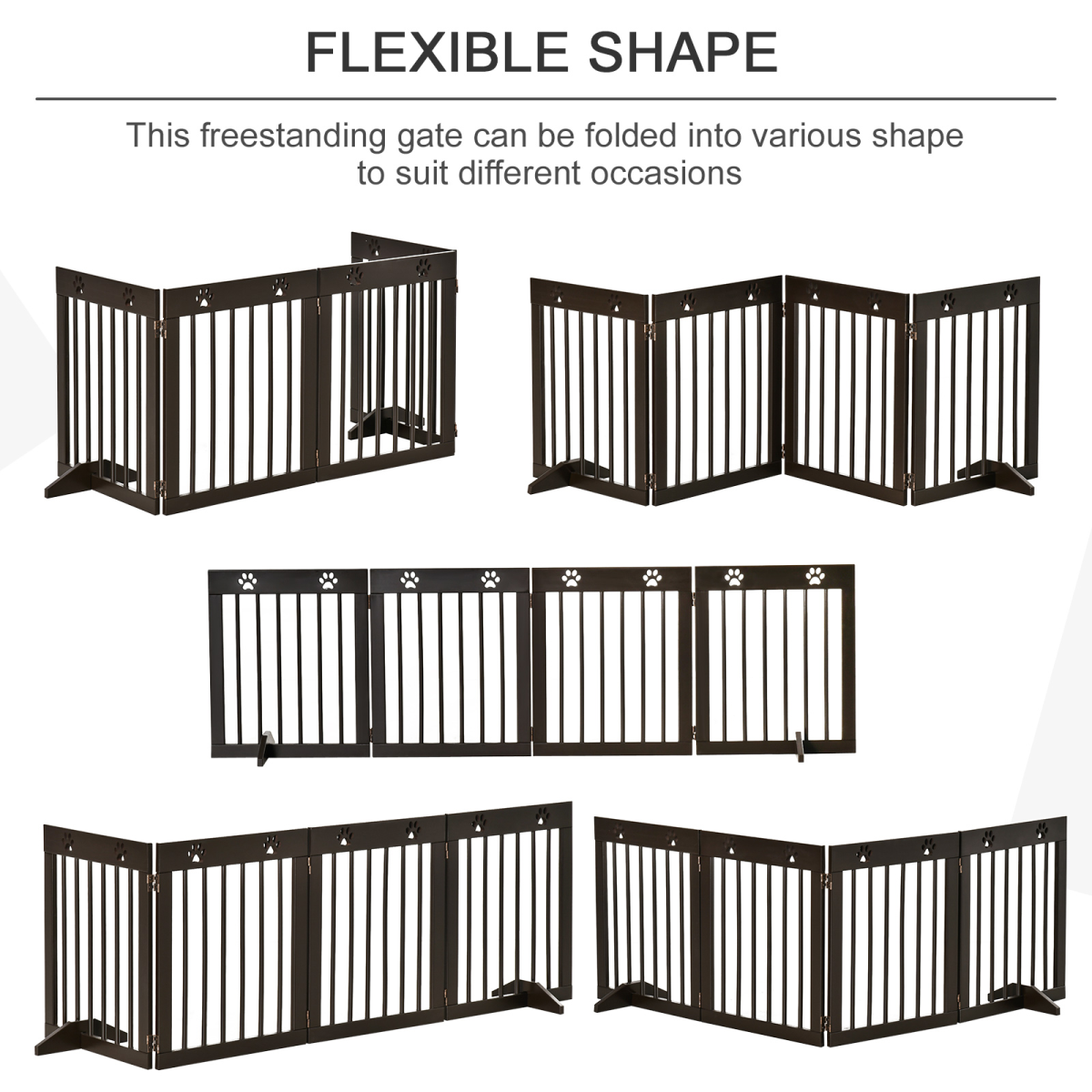 Foldable Wooden Pet Gate, 4-Panel