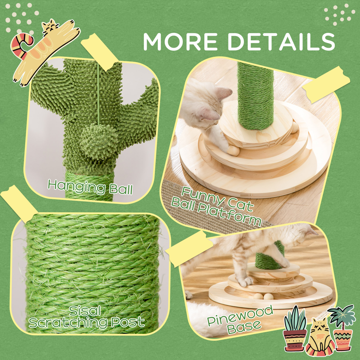 Cactus-Shaped Cat Scratching Post