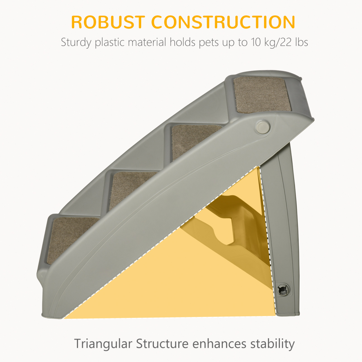 Non-Slip Pet Stairs - Grey