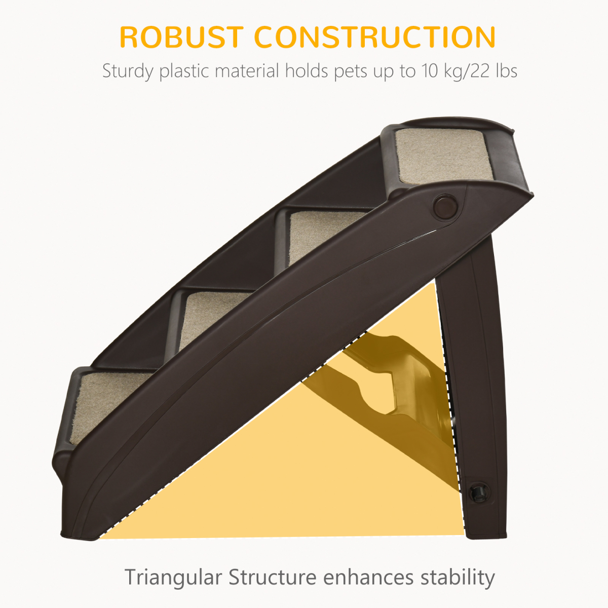 Non-Slip Pet Stairs - Brown
