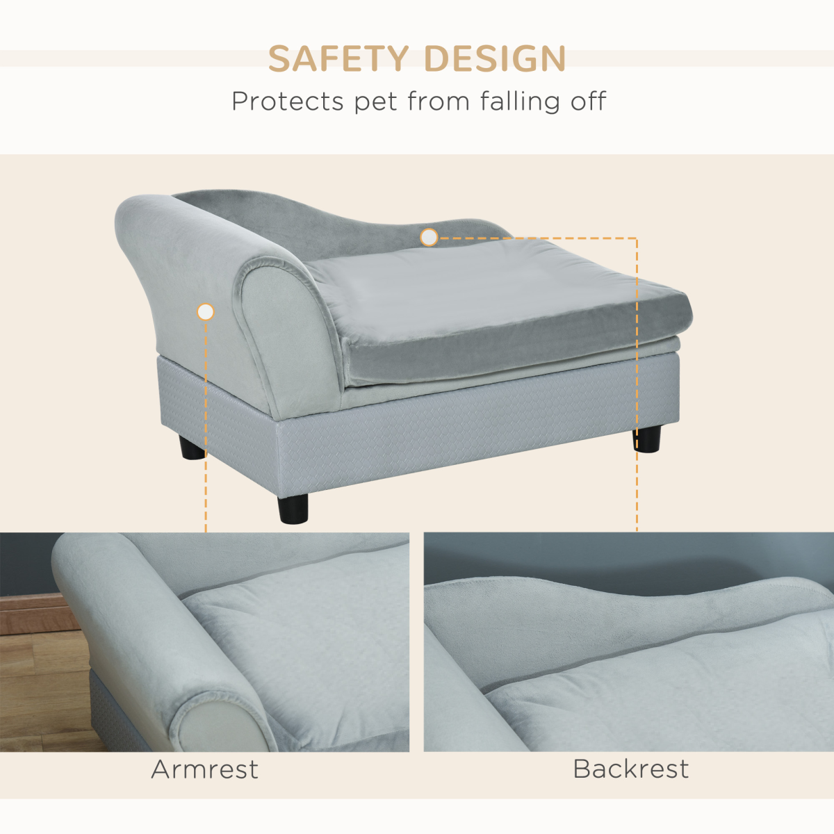 Pet Sofa with Storage - Light Blue