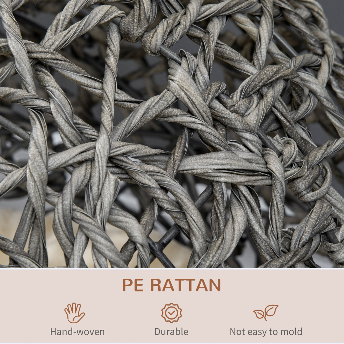 Rattan Elevated Cat Bed - Grey