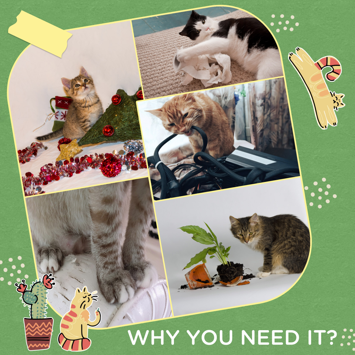 Cactus-Shaped Cat Scratching Post