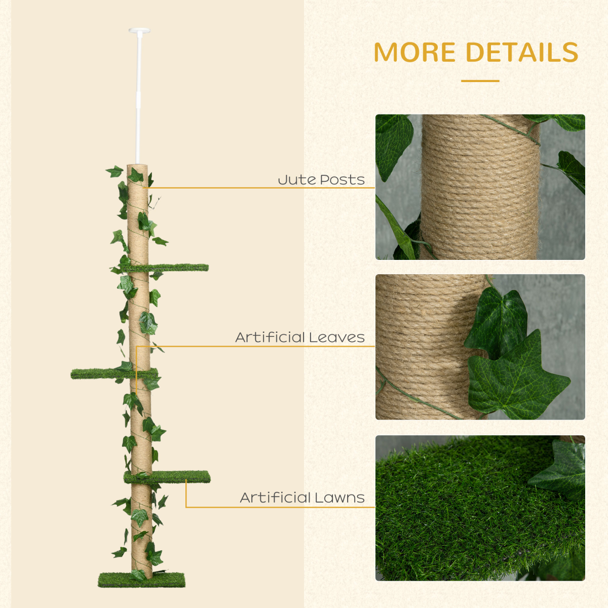 Floor-to-Ceiling Cat Tree - Green