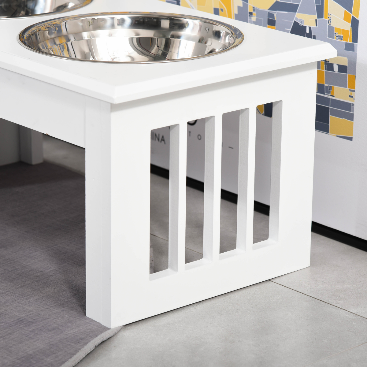 Elevated Dog Feeder, Small - White