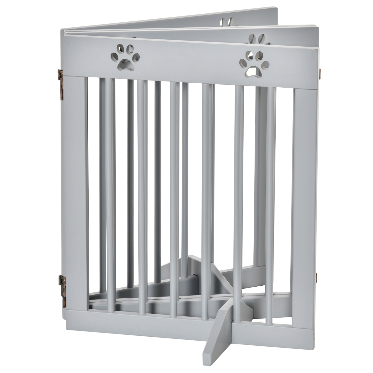 Foldable Wooden Pet Gate, 4-Panel - Compact