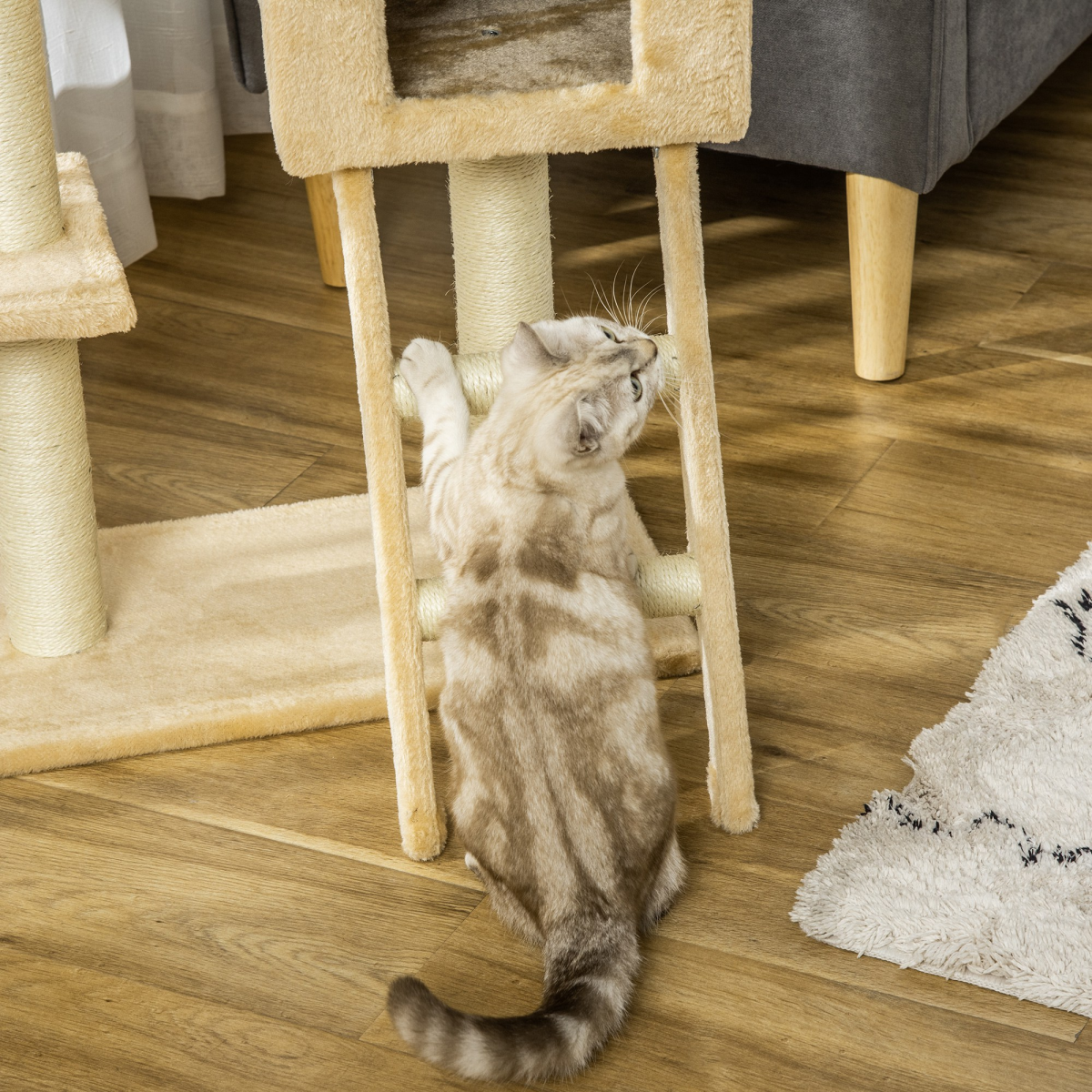 Cat Tree with Hammock and House