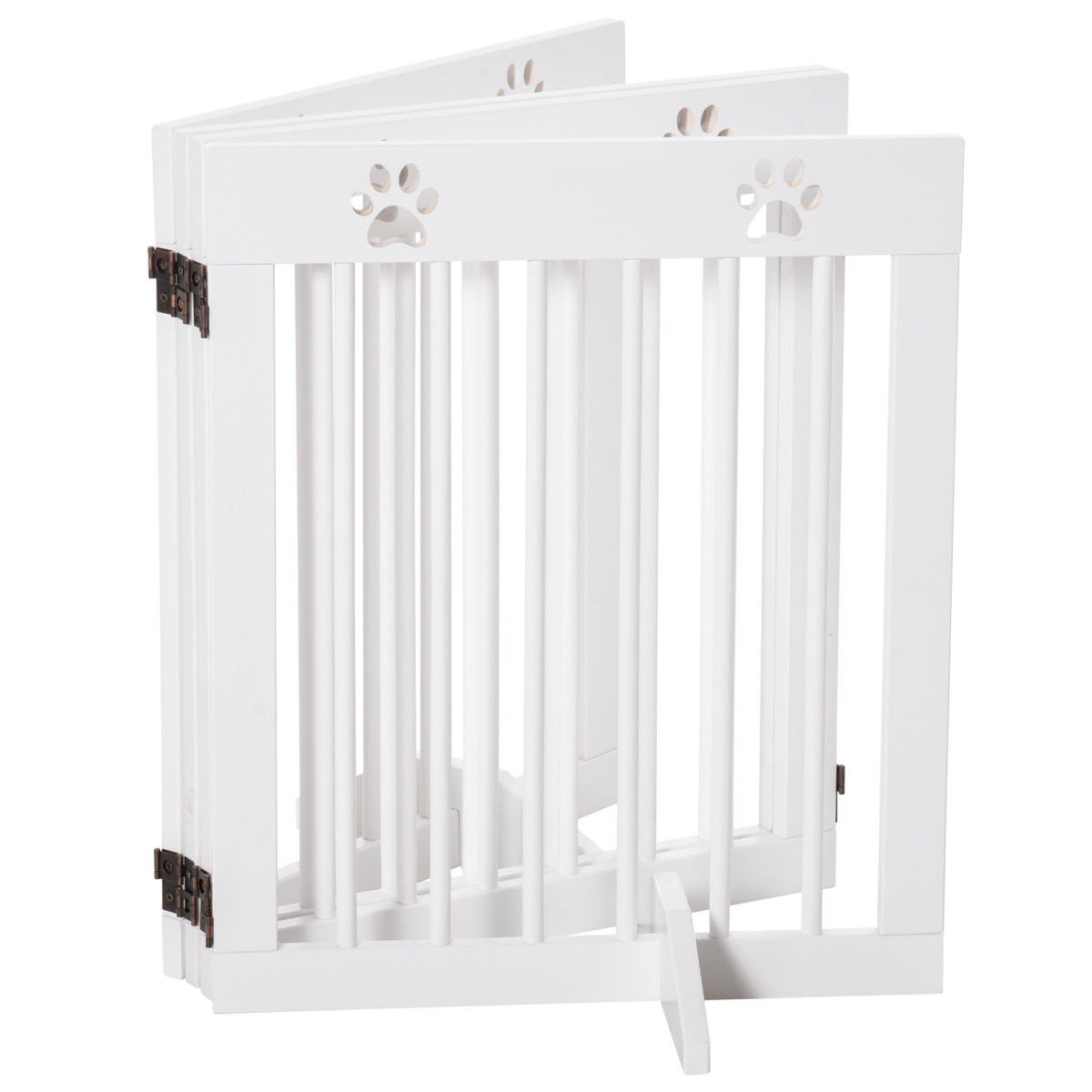 Foldable Wooden Pet Gate, 4-Panel - Wide