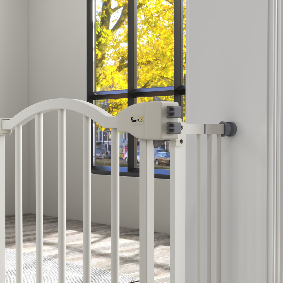 Adjustable Metal Pet Gate, 74-100cm - White