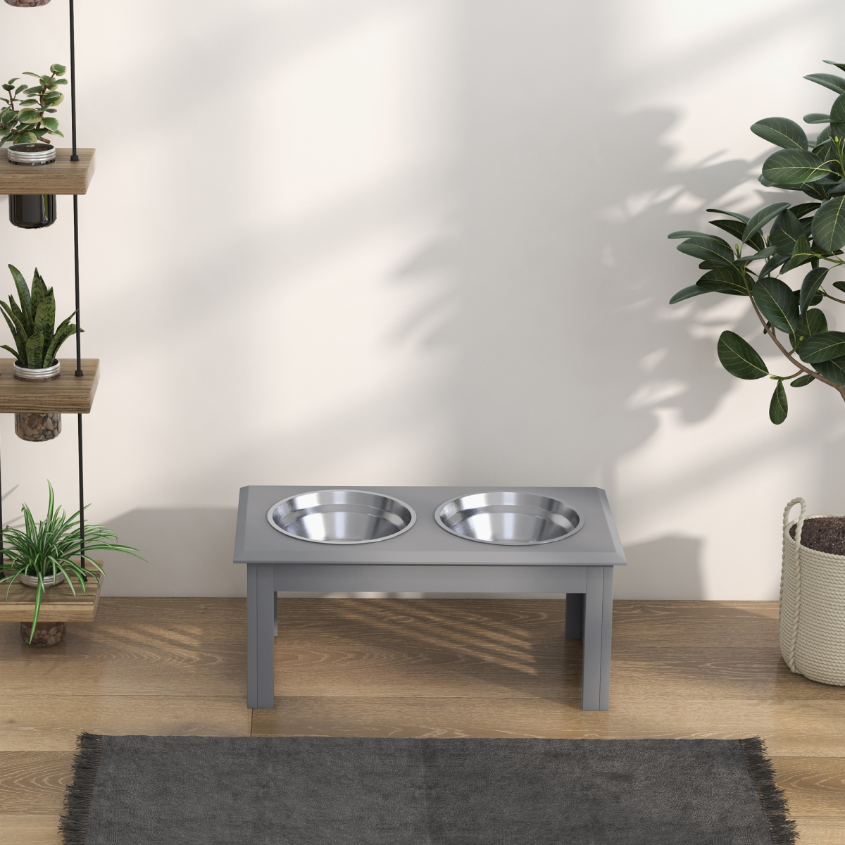 Elevated Dog Feeder, Large - Grey
