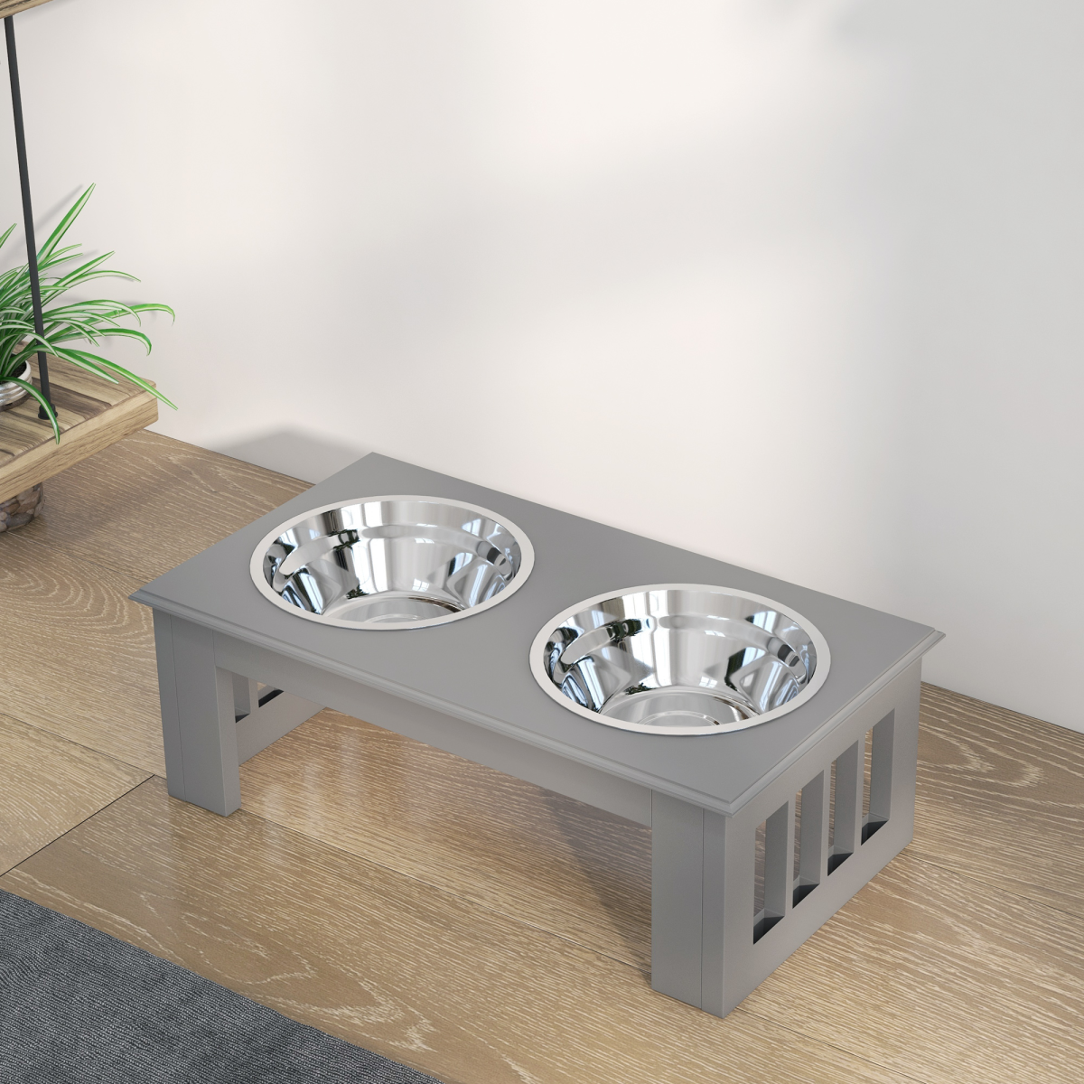 Elevated Dog Feeder, Compact - Grey