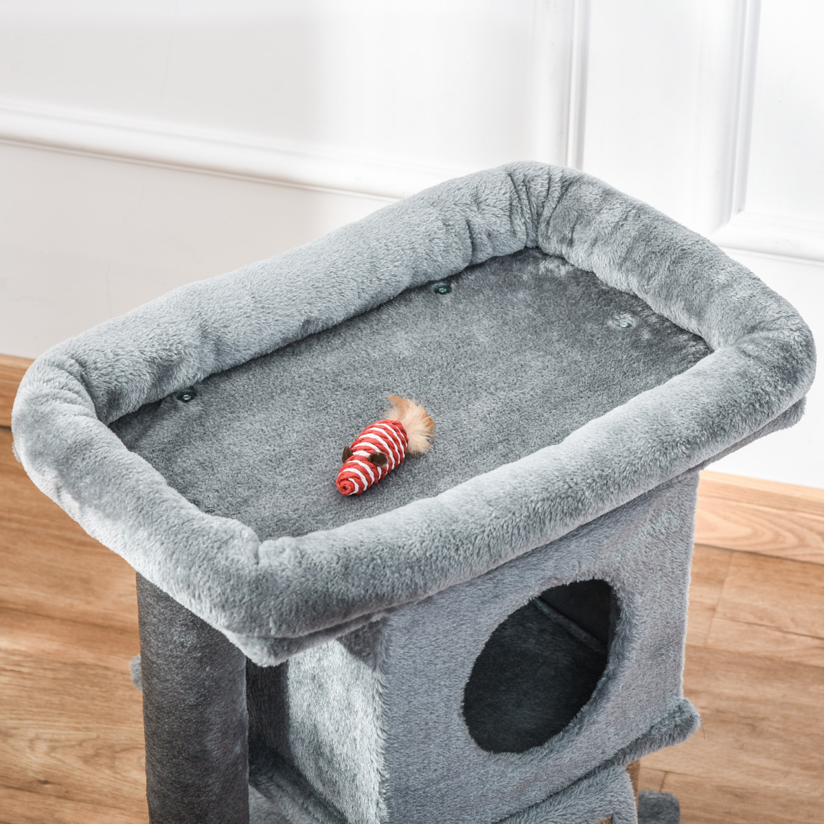 Multi-Level Cat Tree with Cat House - Grey