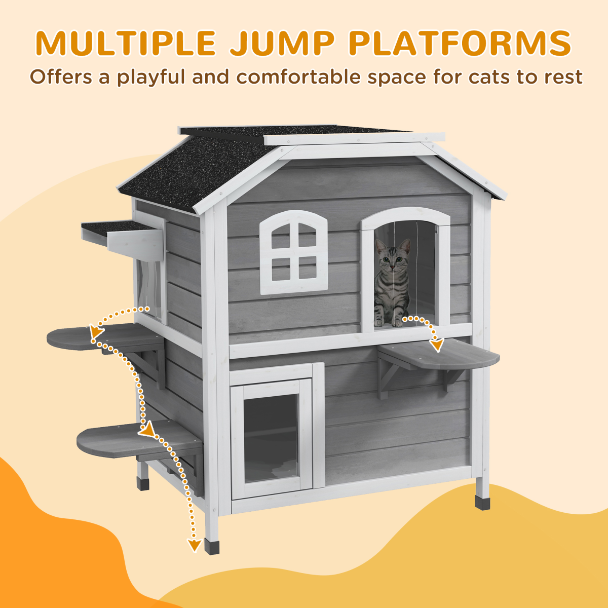 Outdoor/Indoor Cat Condo - Grey
