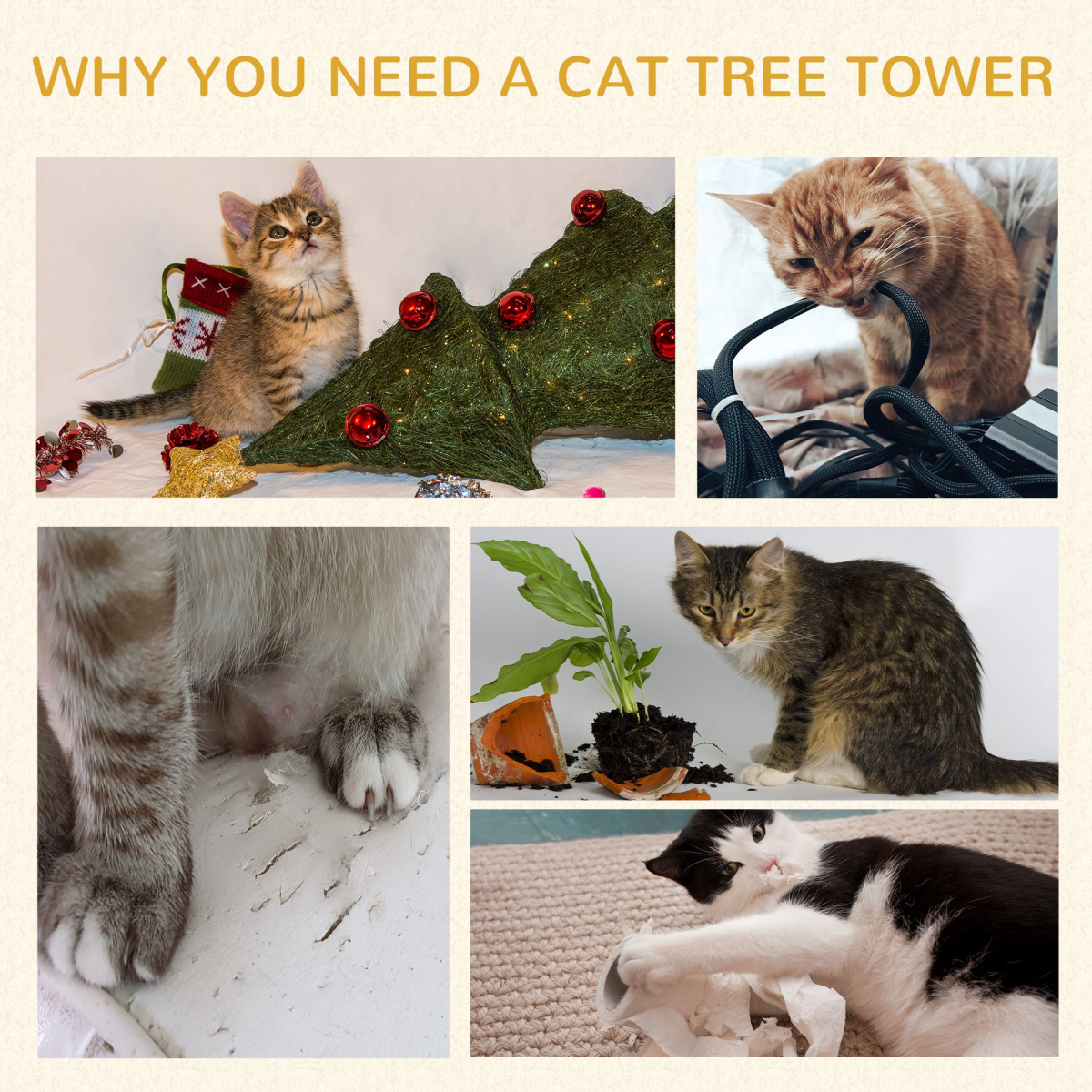 91cm Cat Tree with Cashmere Perch